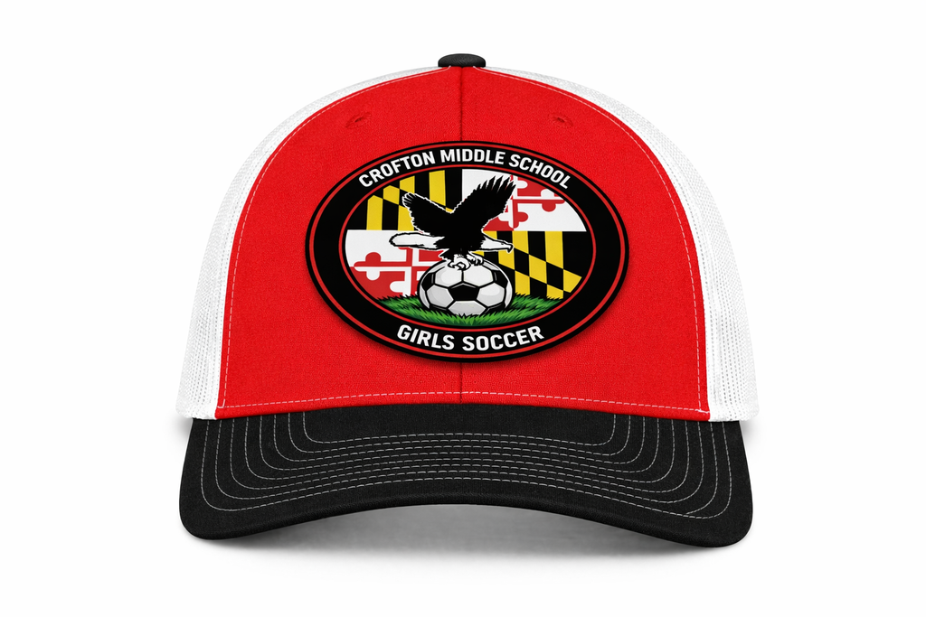 Red, White and Black Trucker