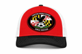 Red, White and Black Trucker