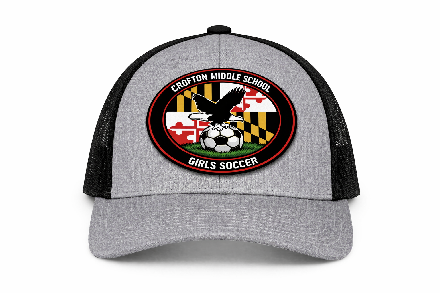 Heather Grey and Black Trucker