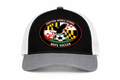 Black, Grey and White Trucker