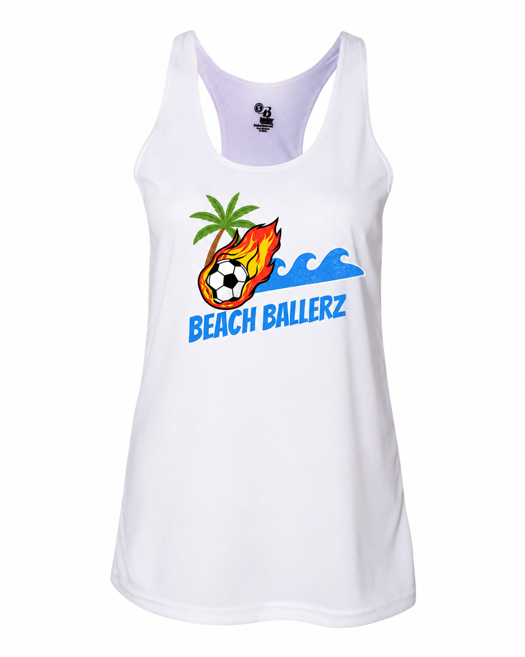 Beech Ballerz White Racer Back Tank