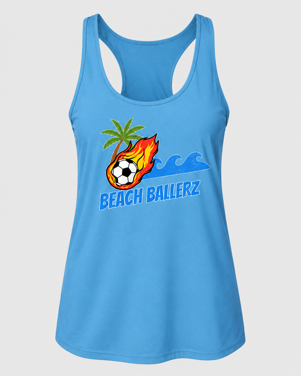 Beech Ballerz Columbia Blue Racer Back Tank