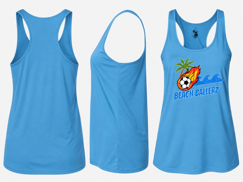 Beech Ballerz Columbia Blue Racer Back Tank