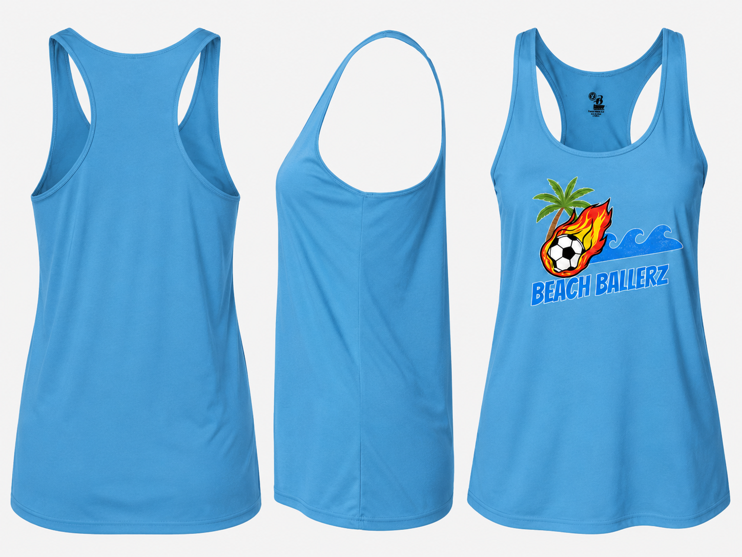 Beech Ballerz Columbia Blue Racer Back Tank