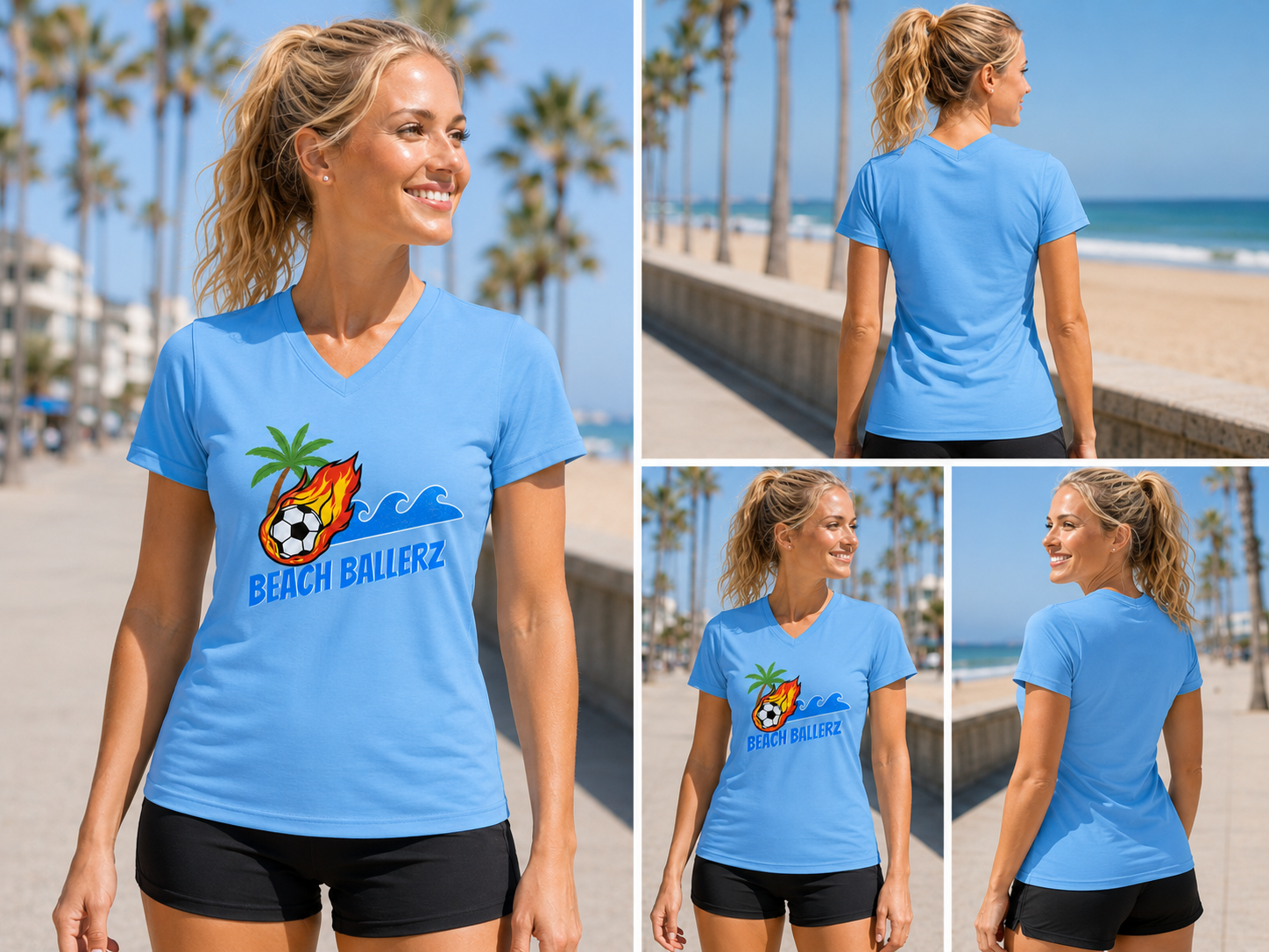 Beech Ballerz Women's Columbia Blue Tech T