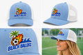Beach Ballerz Columbia Blue and White trucker