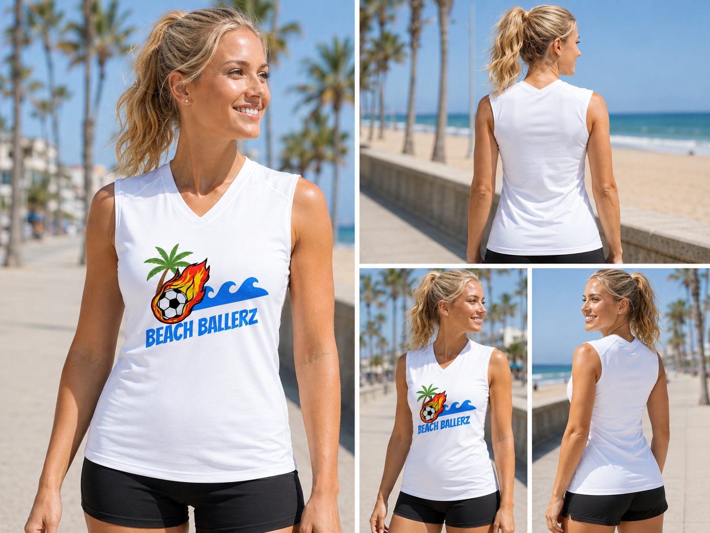 Beech Ballerz White Wide Sleeve Tank