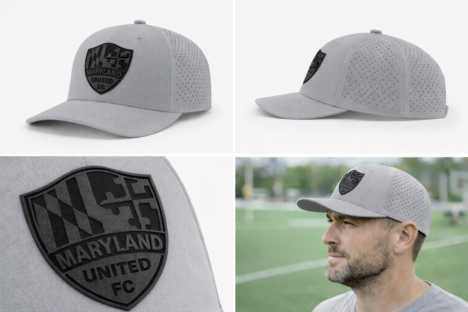 Maryland United Black leather with Premium Gray hat