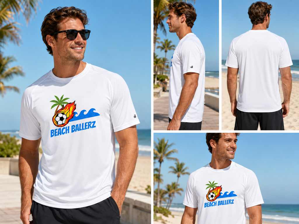 Beech Ballerz Men's White Tech T