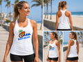 Beech Ballerz White Racer Back Tank